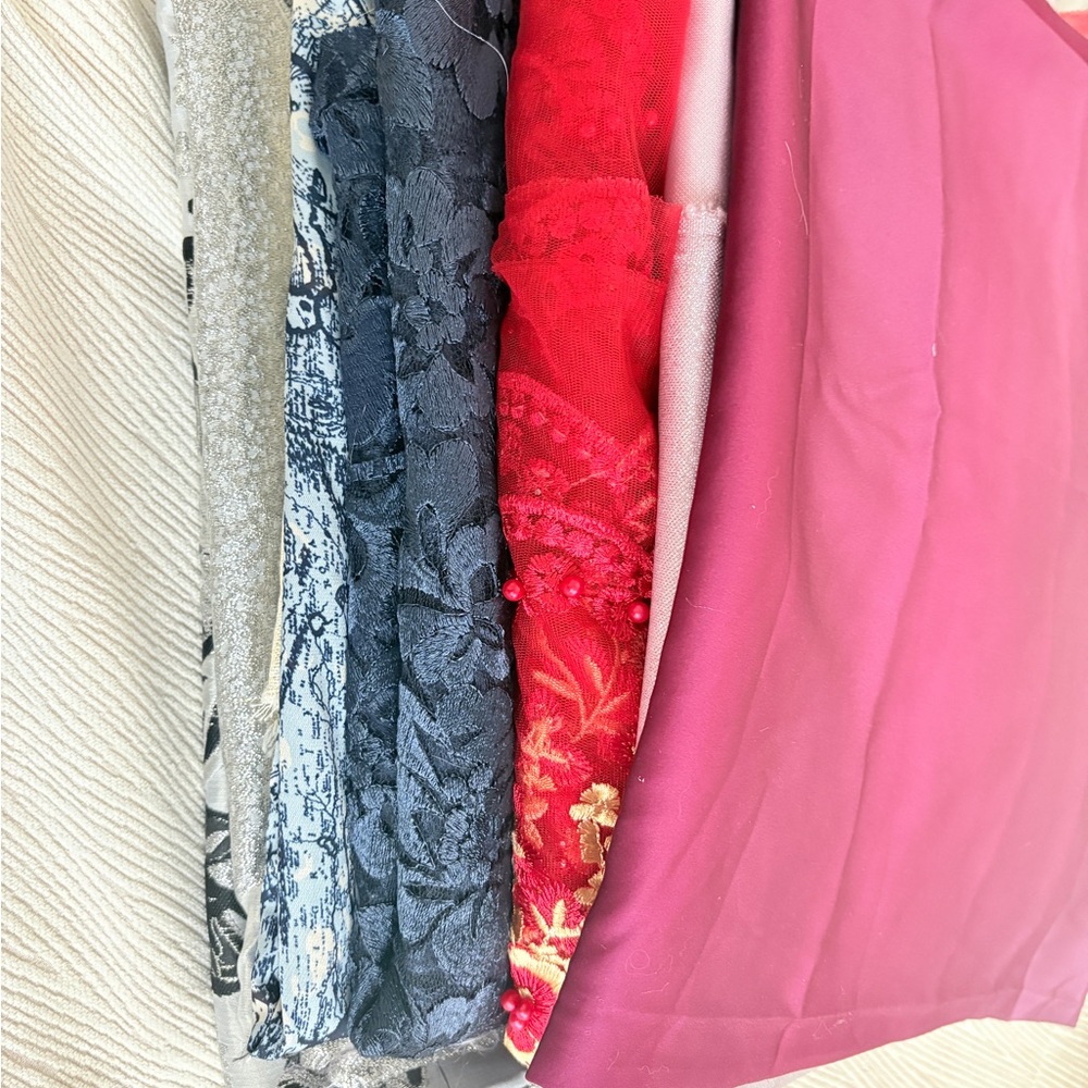 Assorted Fabric Bundle in Red, Blue, and Pink